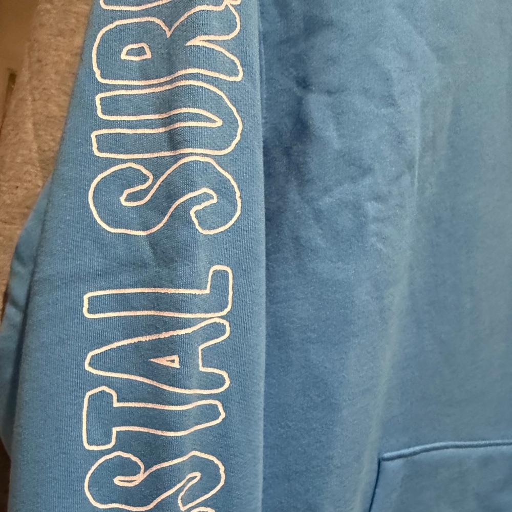 New Oversized Blue Coastal Surf Hoodie - Picture 2 of 3